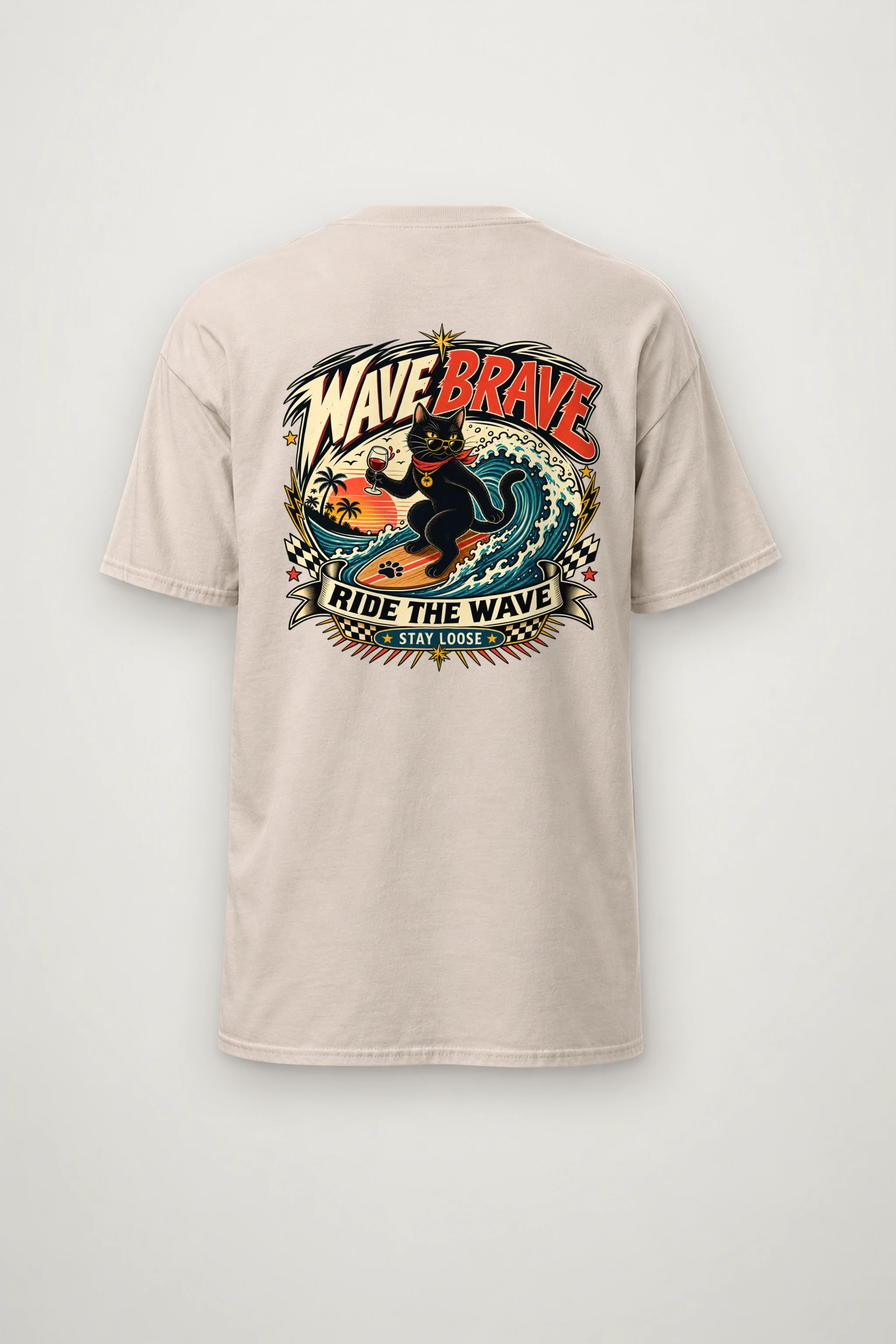 "Wave Brave" Heavyweight Unisex Crewneck T-shirt