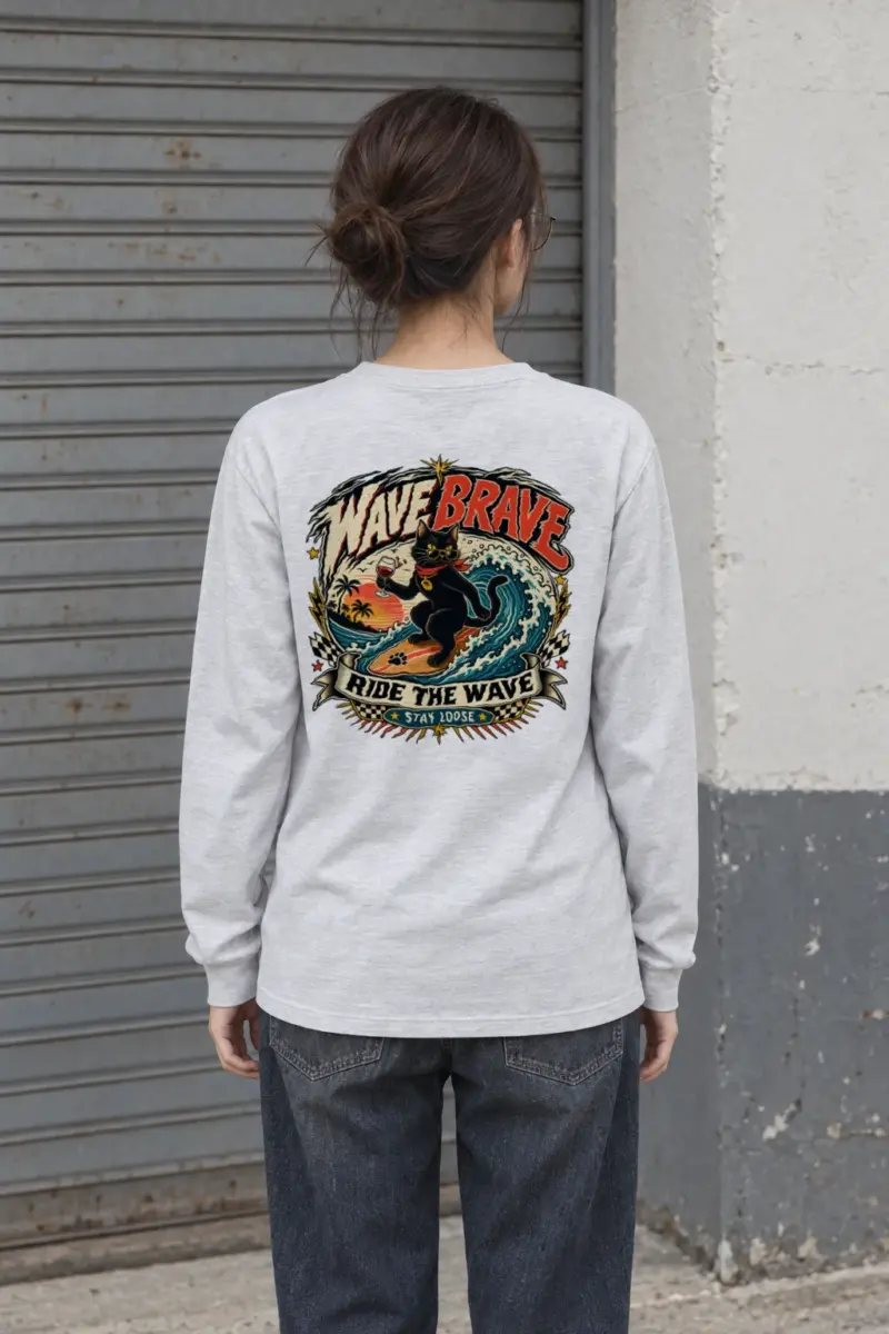 "Wave Brave" Unisex Longsleeve T-shirt | Gildan 2400