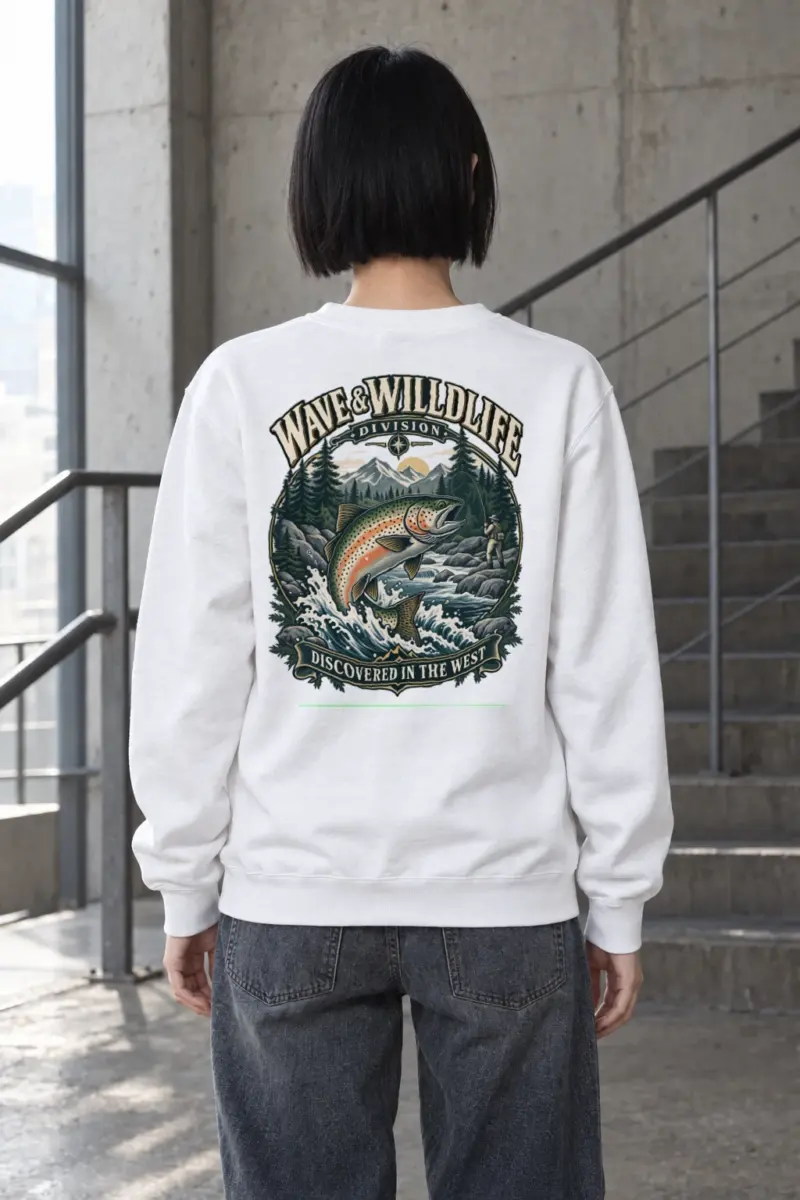 "Wave & Wildlife Division" Heavy Blend Unisex Crewneck Sweatshirt | Gildan 18000