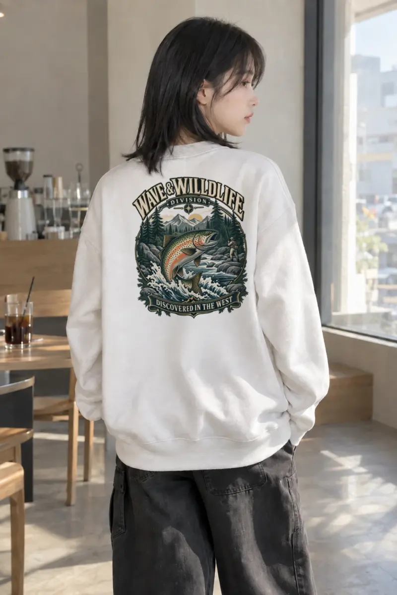 "Wave & Wildlife Division" Heavy Blend Unisex Crewneck Sweatshirt | Gildan 18000