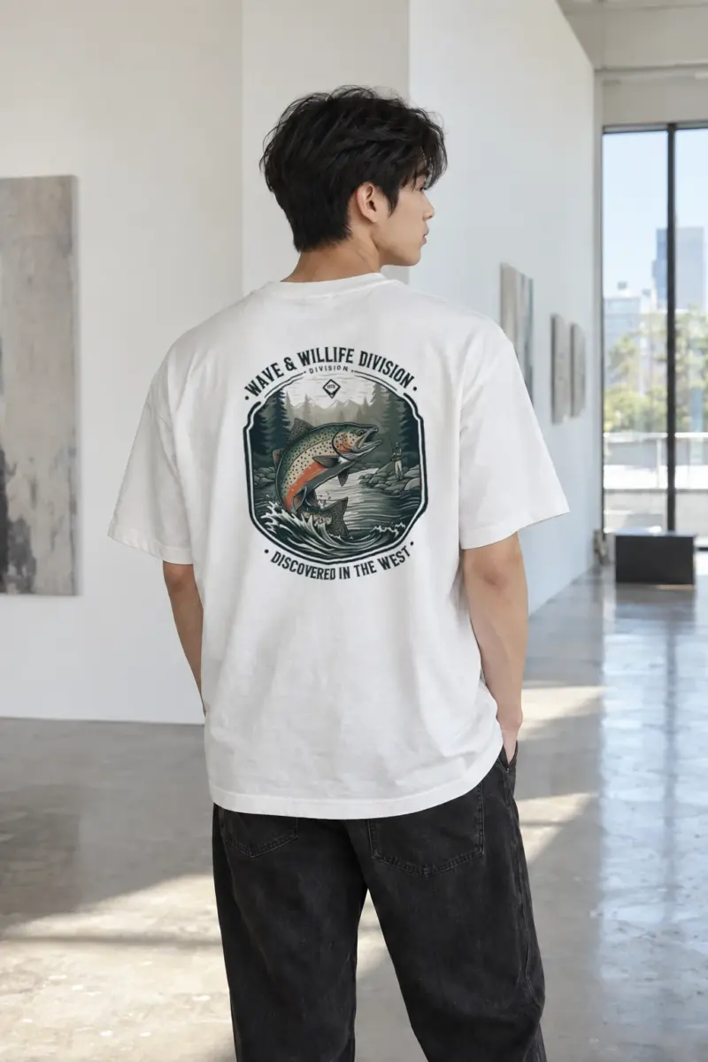 "Wave & Wildlife" Heavyweight Unisex Crewneck T-shirt | Gildan 5000