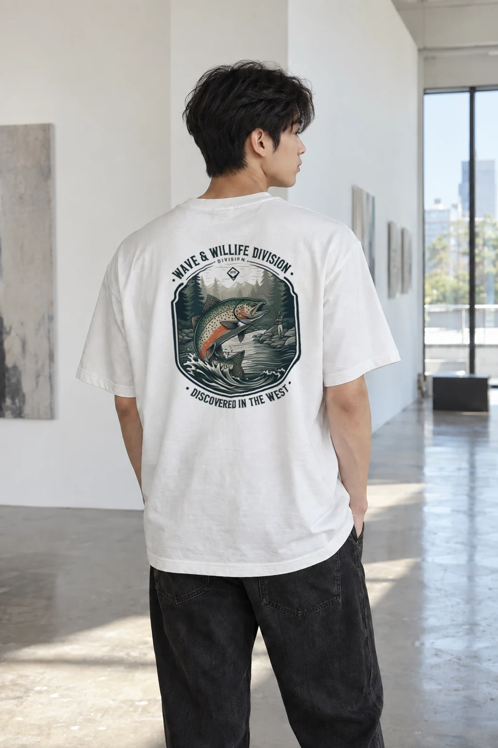 "Wave & Wildlife" Heavyweight Unisex Crewneck T-shirt | Gildan 5000