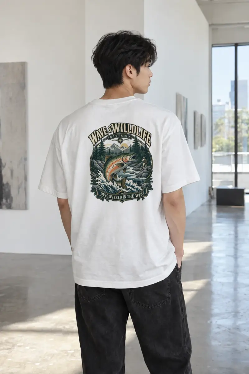 "Wave & Wildlife" Heavyweight Unisex Crewneck T-shirt | Gildan 5000