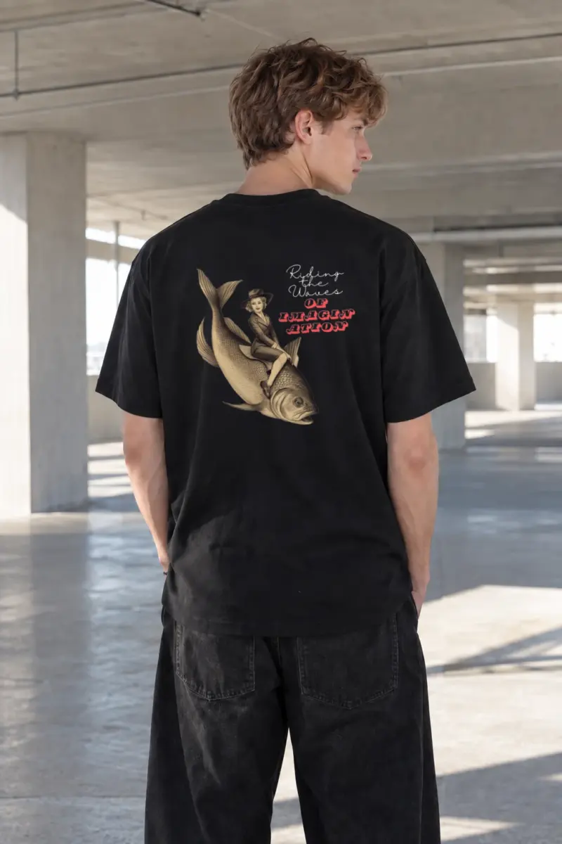 “Waves Of Imagination” Heavyweight Unisex Crewneck T-shirt | Gildan 5000
