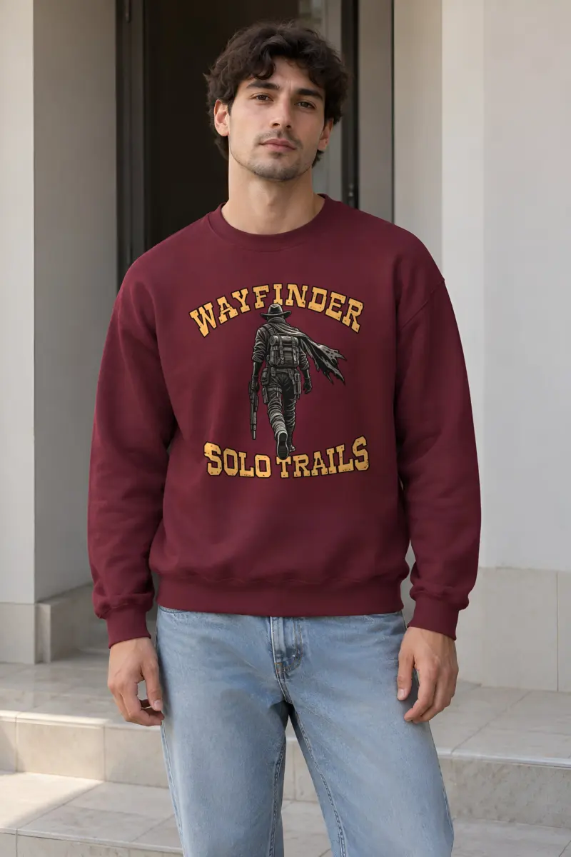 "Wayfinder Solo Trails" Heavy Blend Unisex Crewneck Sweatshirt