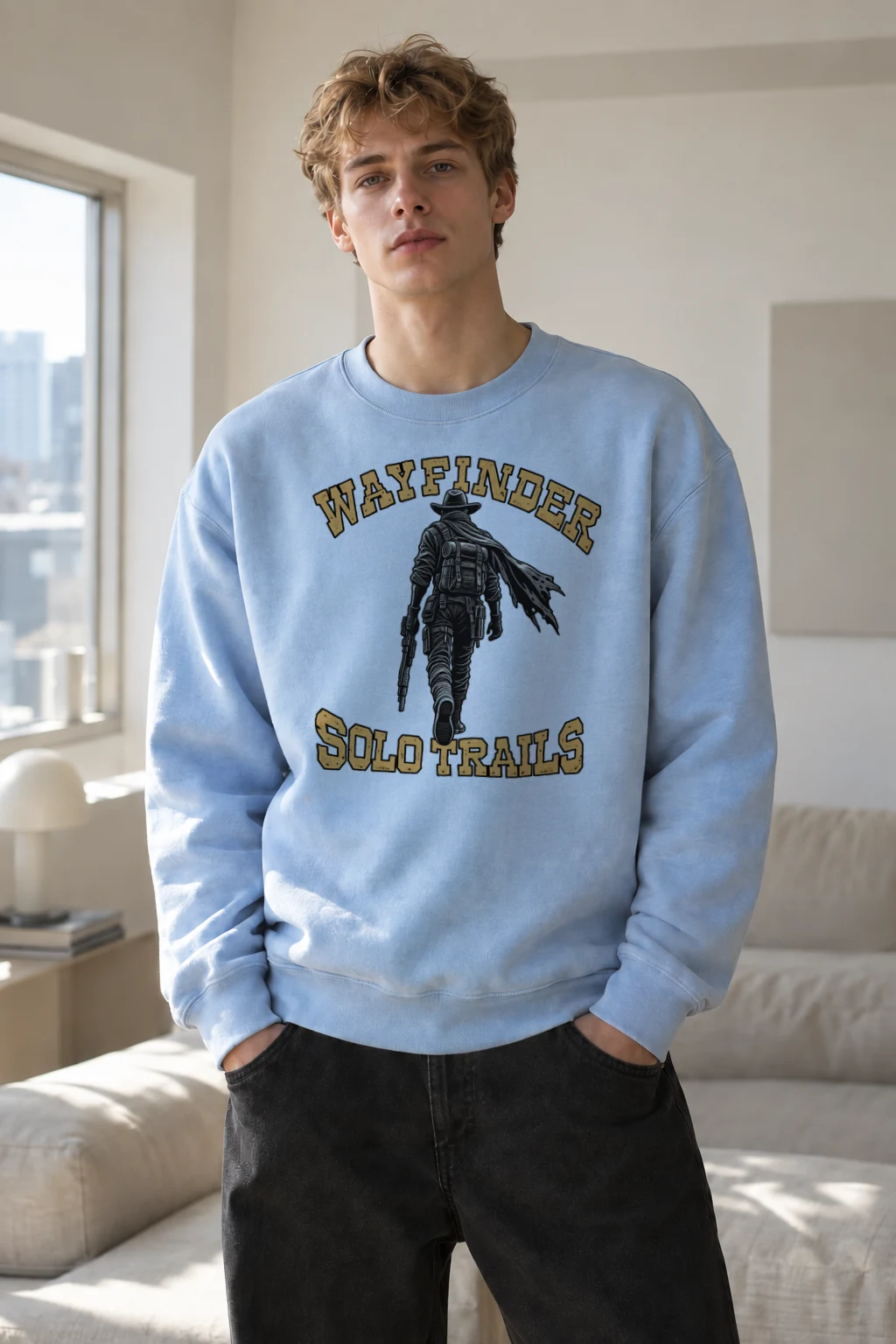 "Wayfinder Solo Trails" Heavy Blend Unisex Crewneck Sweatshirt | Gildan 18000
