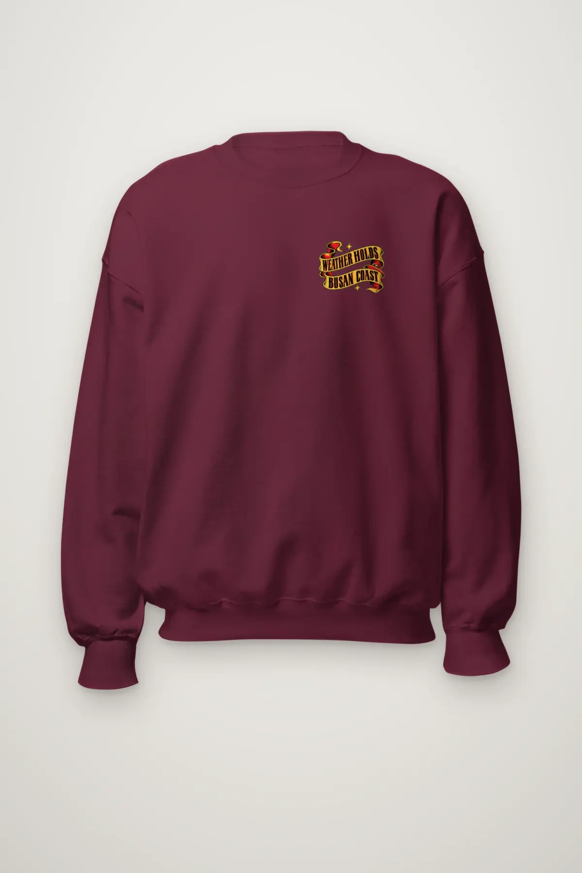 "Weather Holds Busan Coast" Heavy Blend Unisex Crewneck Sweatshirt