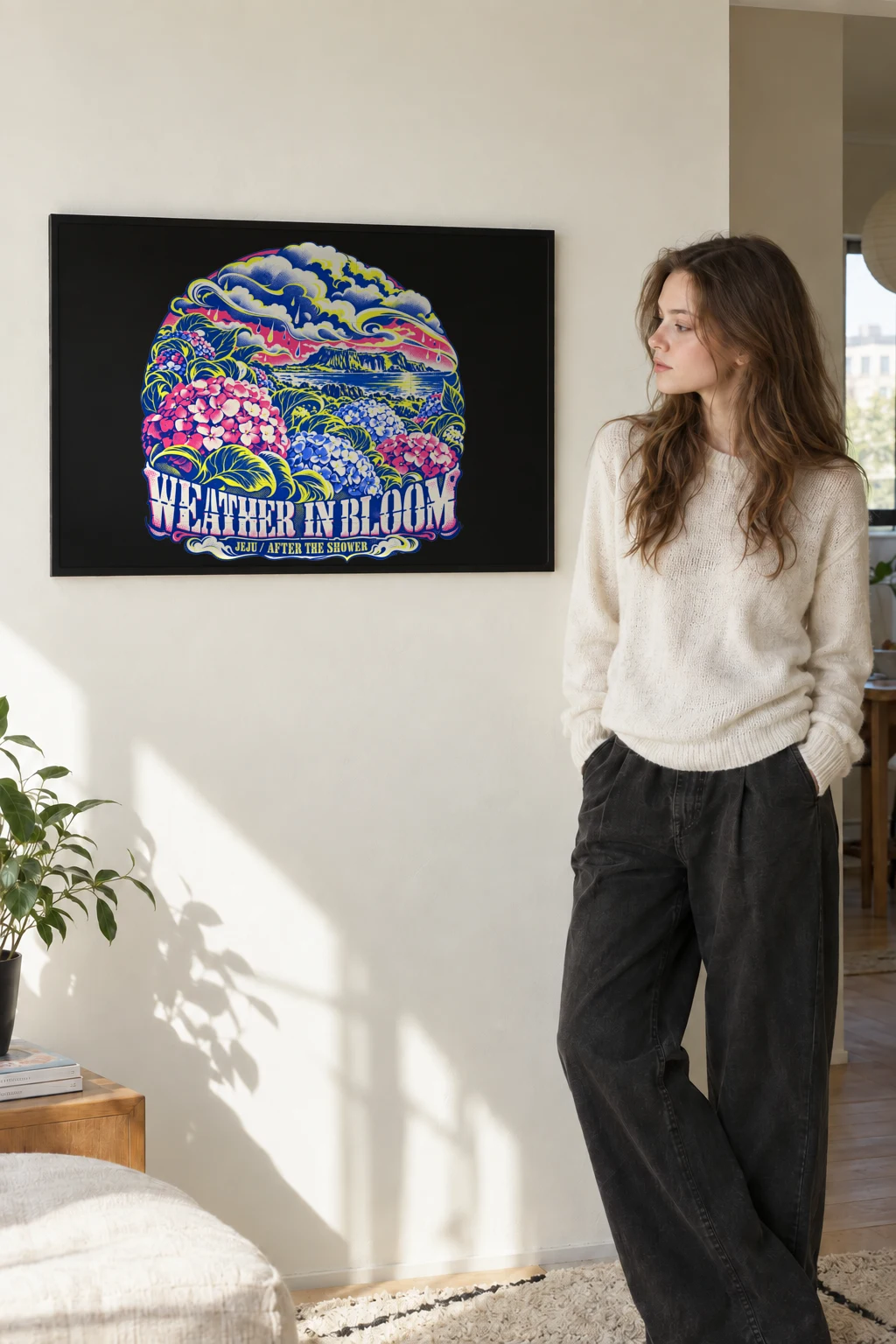 "Weather in Bloom" Premium Wooden Framed Poster · Landscape