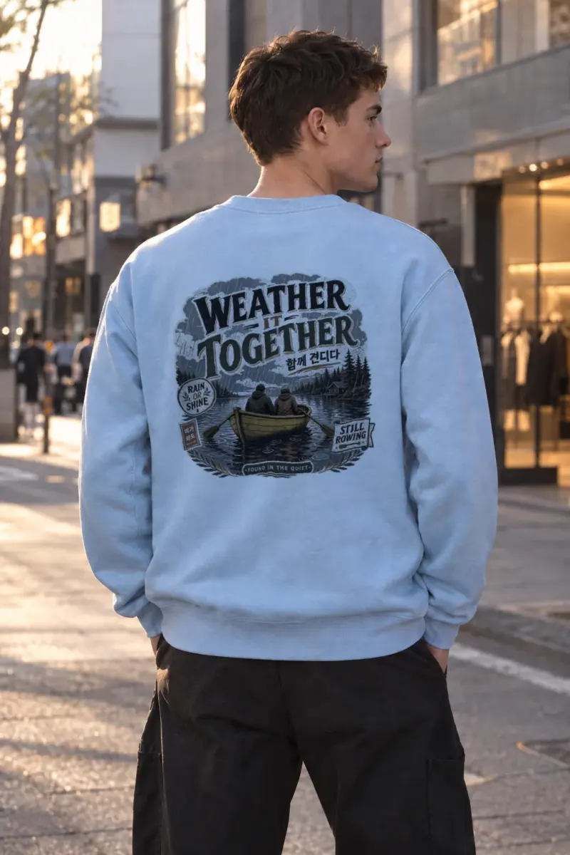 “Weather It Together” Heavy Blend Unisex Crewneck Sweatshirt | Gildan 18000