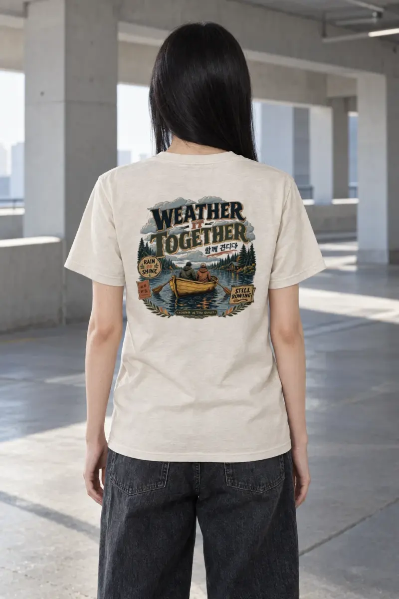 "Weather It Together" Heavyweight Unisex Crewneck T-shirt | Gildan 5000