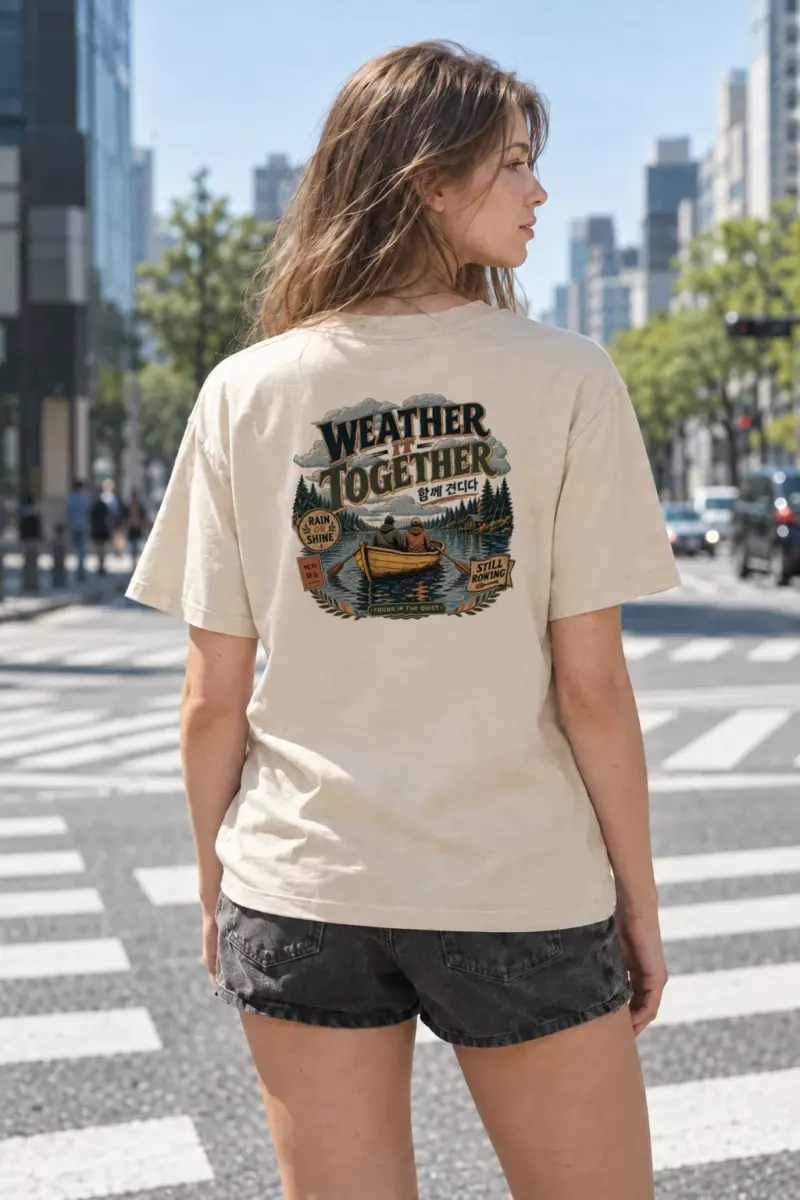 "Weather It Together" Heavyweight Unisex Crewneck T-shirt | Gildan 5000
