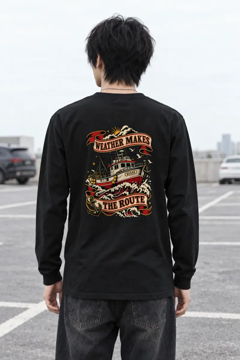 "Weather Makes the Route" Unisex Longsleeve T-shirt