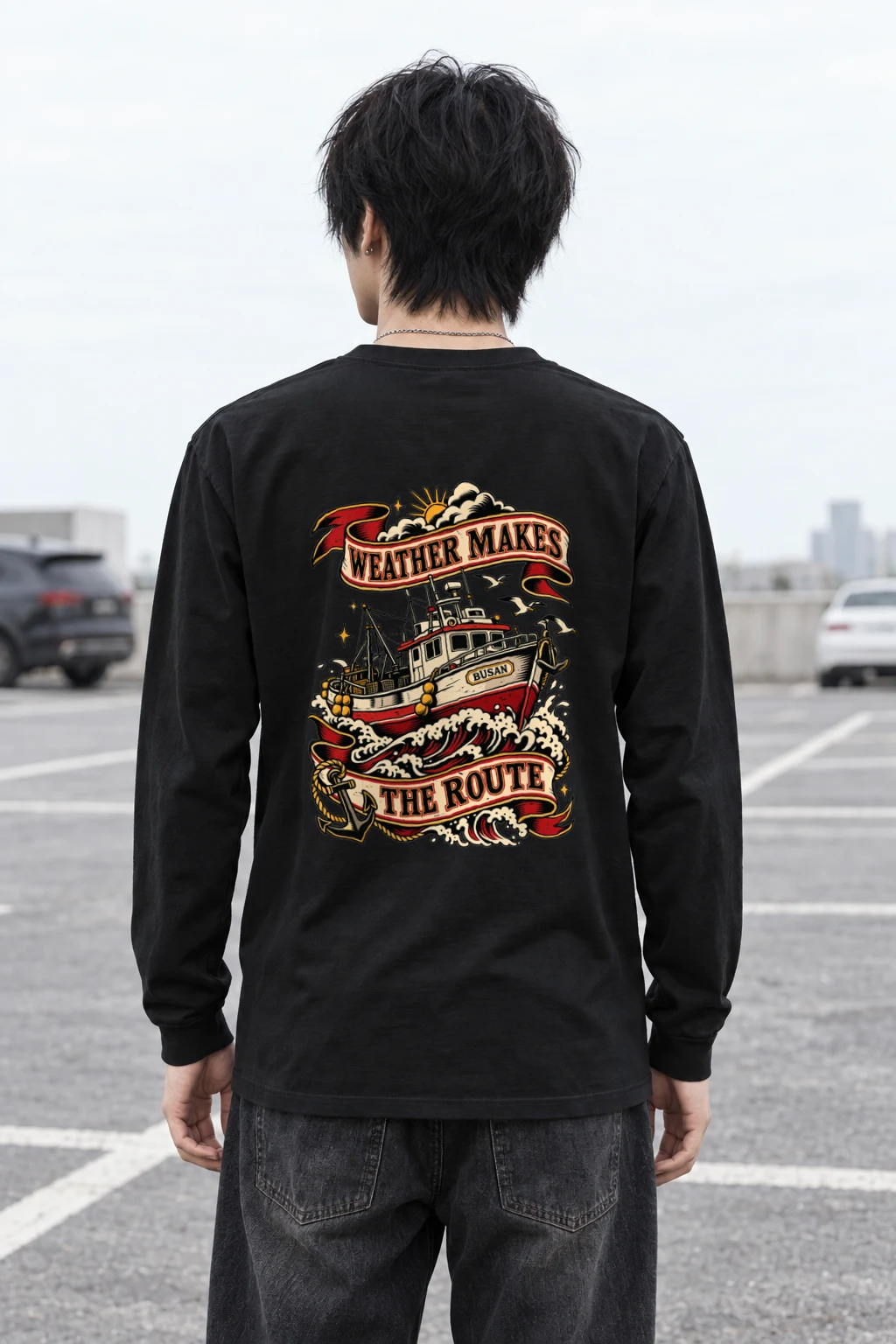 "Weather Makes the Route" Unisex Longsleeve T-shirt