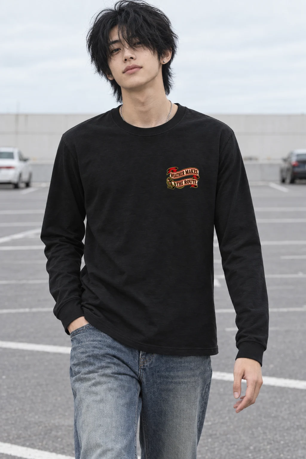 "Weather Makes the Route" Unisex Longsleeve T-shirt