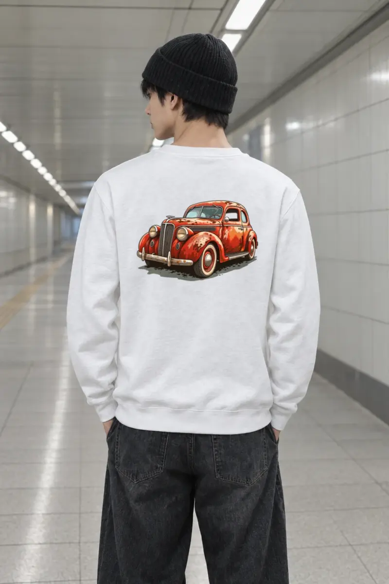 "Weathered Red Cruiser" Heavy Blend Unisex Crewneck Sweatshirt