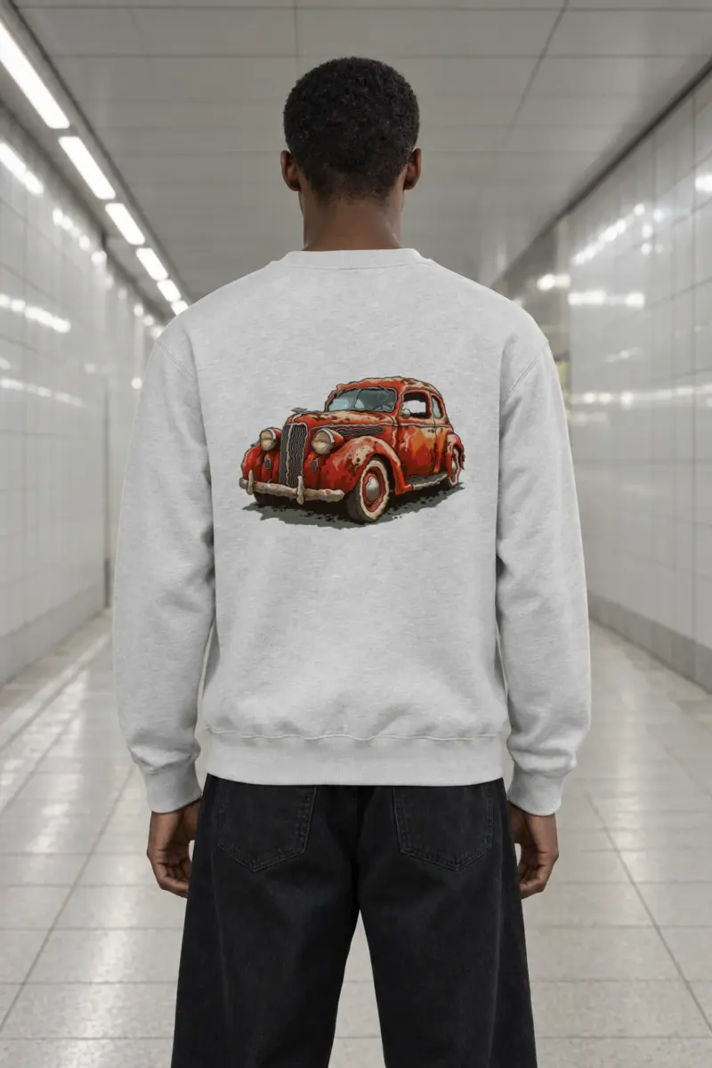 "Weathered Red Cruiser" Heavy Blend Unisex Crewneck Sweatshirt | Gildan 18000