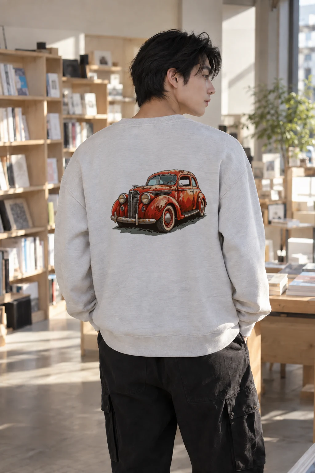 "Weathered Red Cruiser" Heavy Blend Unisex Crewneck Sweatshirt | Gildan 18000