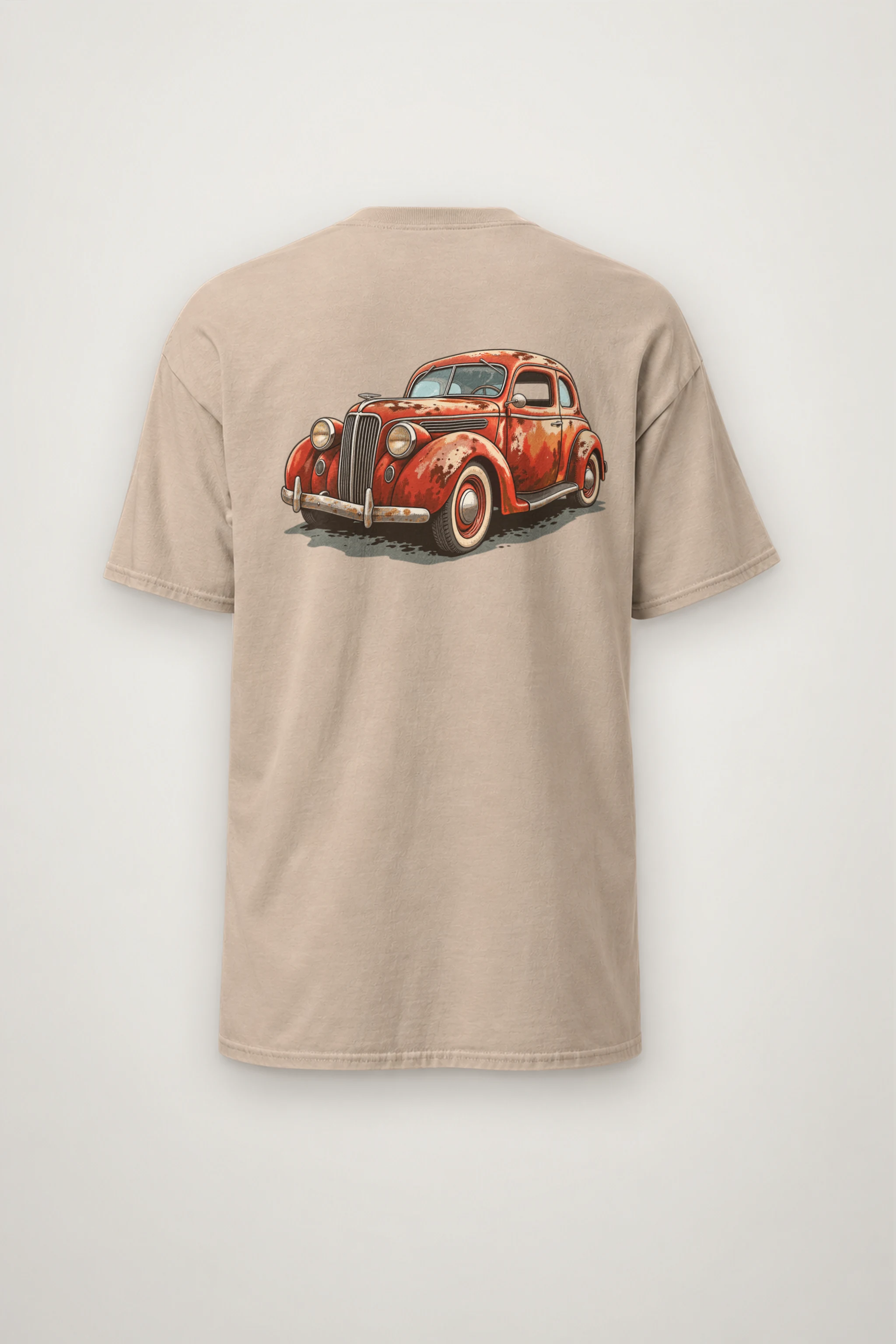 "Weathered Red Cruiser" Heavyweight Unisex Crewneck T-shirt
