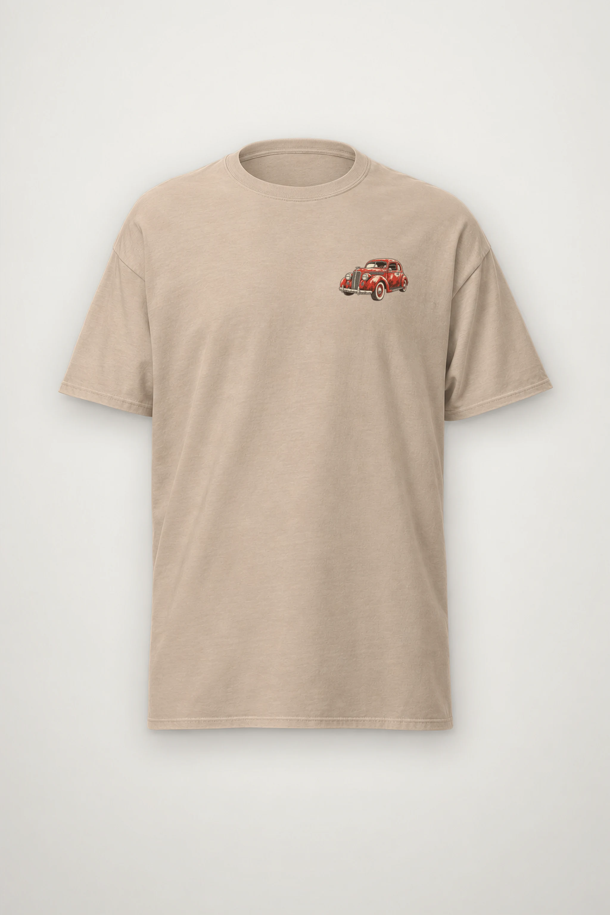 "Weathered Red Cruiser" Heavyweight Unisex Crewneck T-shirt