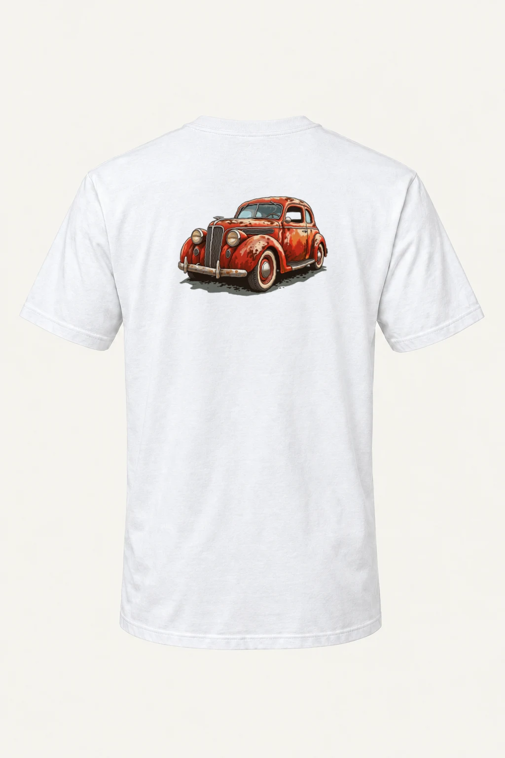 "Weathered Red Cruiser" Heavyweight Unisex Crewneck T-shirt | Gildan 5000