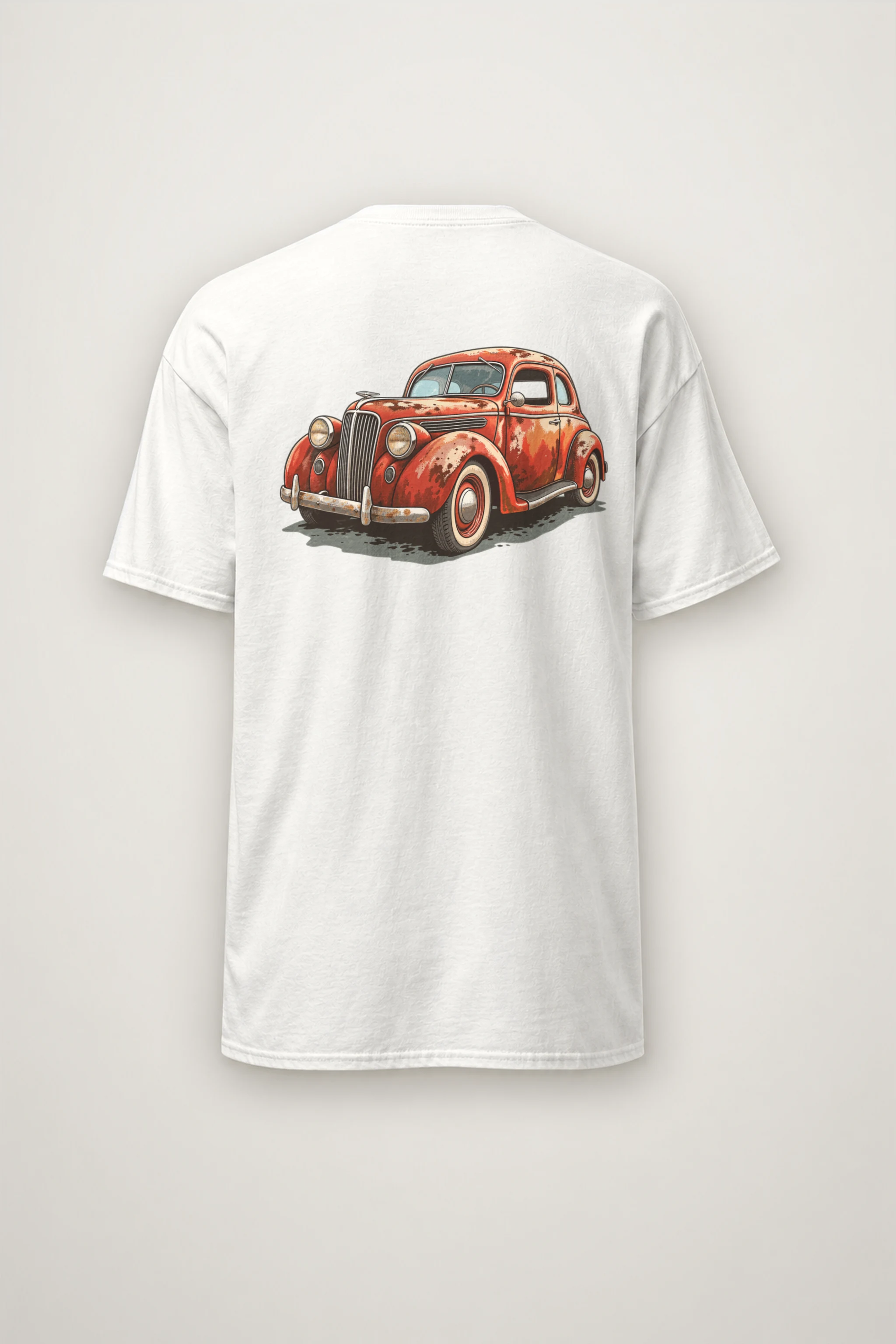 "Weathered Red Cruiser" Heavyweight Unisex Crewneck T-shirt