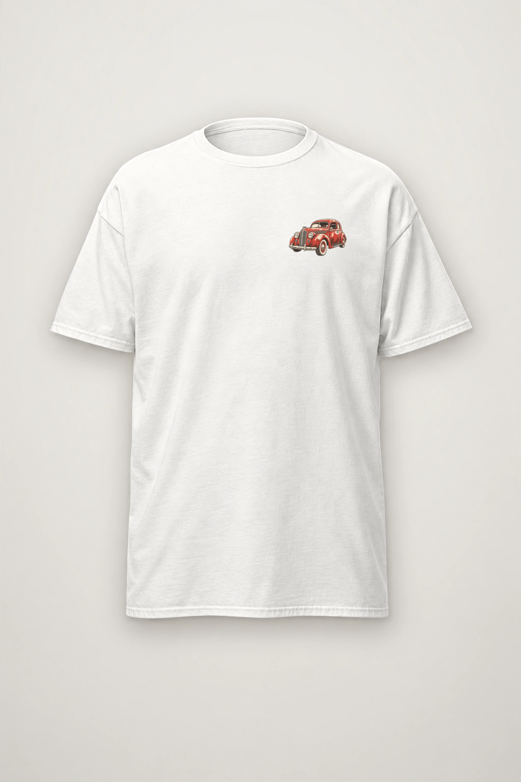 "Weathered Red Cruiser" Heavyweight Unisex Crewneck T-shirt