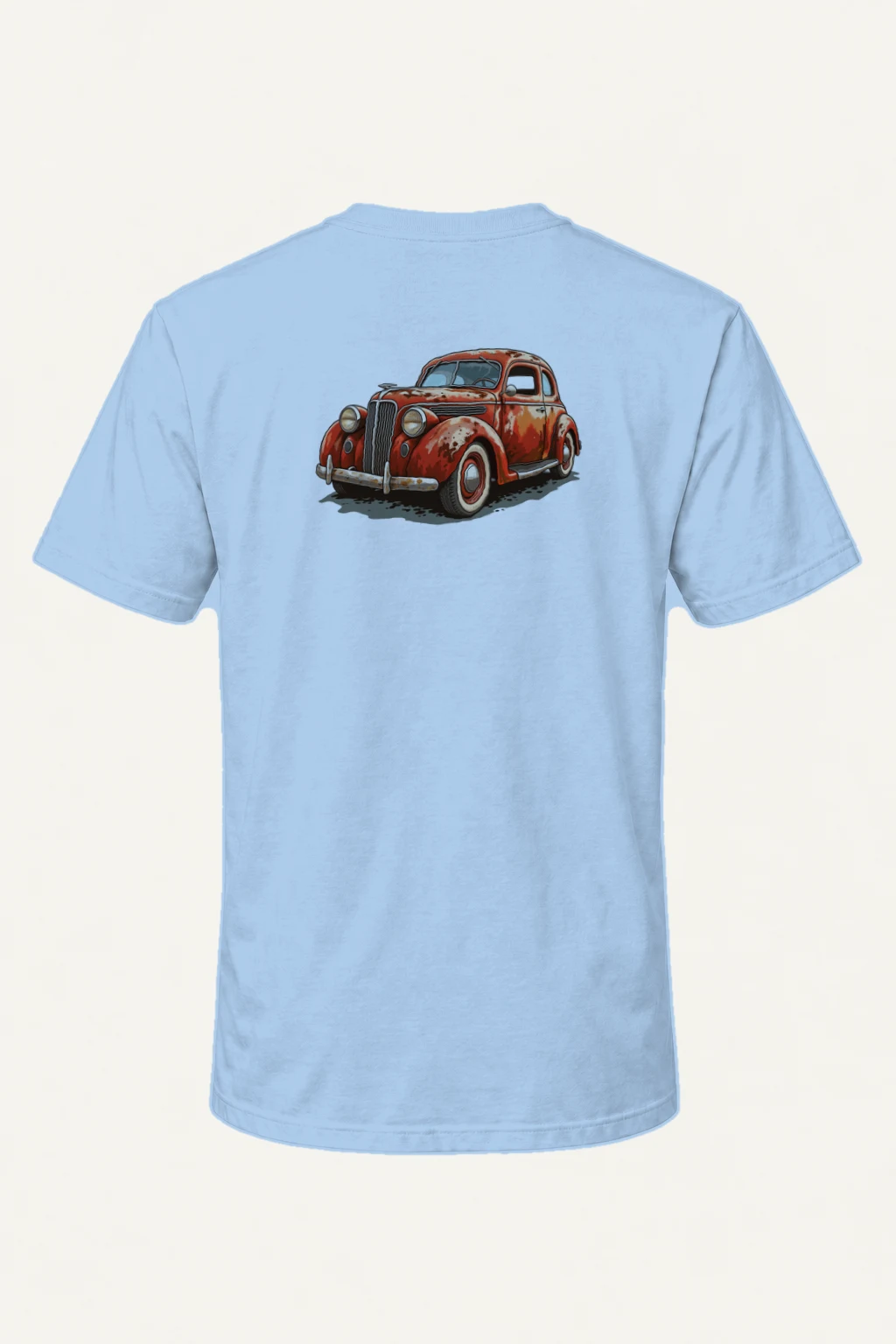 "Weathered Red Cruiser" Heavyweight Unisex Crewneck T-shirt | Gildan 5000