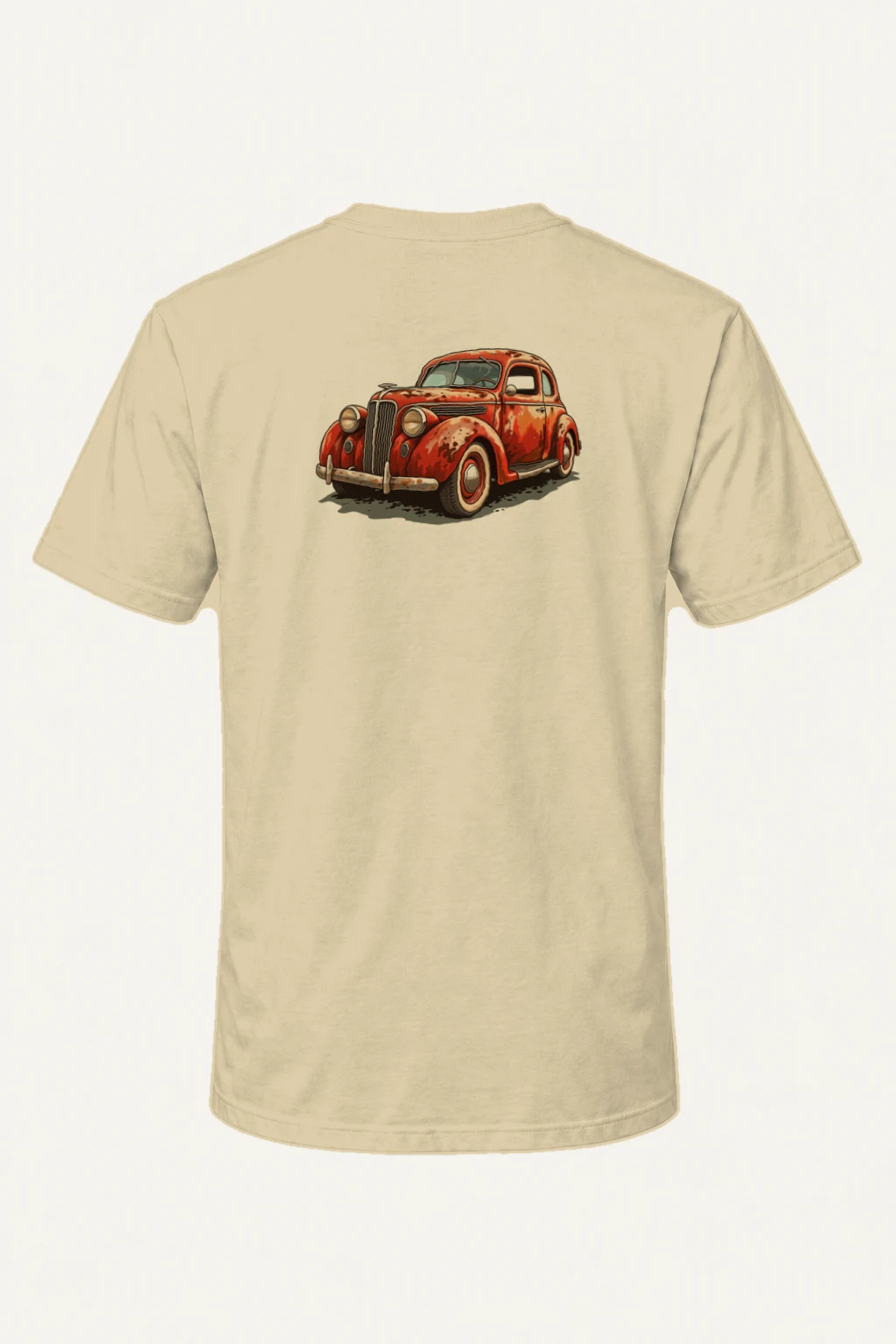 "Weathered Red Cruiser" Heavyweight Unisex Crewneck T-shirt | Gildan 5000