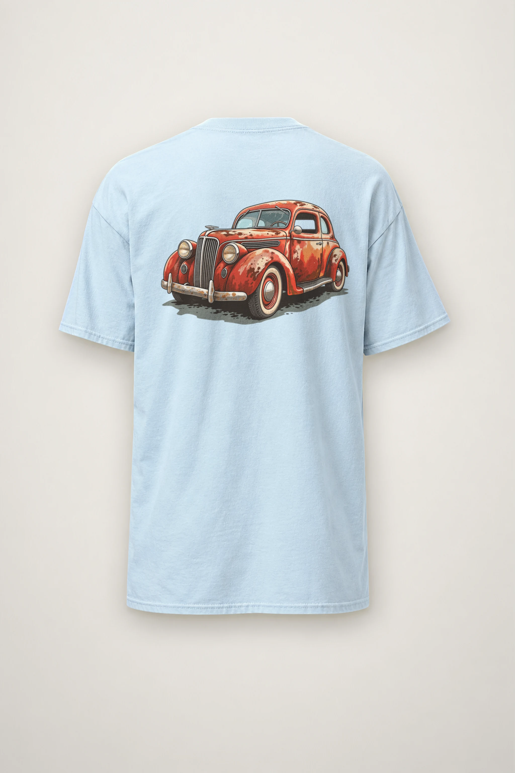 "Weathered Red Cruiser" Heavyweight Unisex Crewneck T-shirt