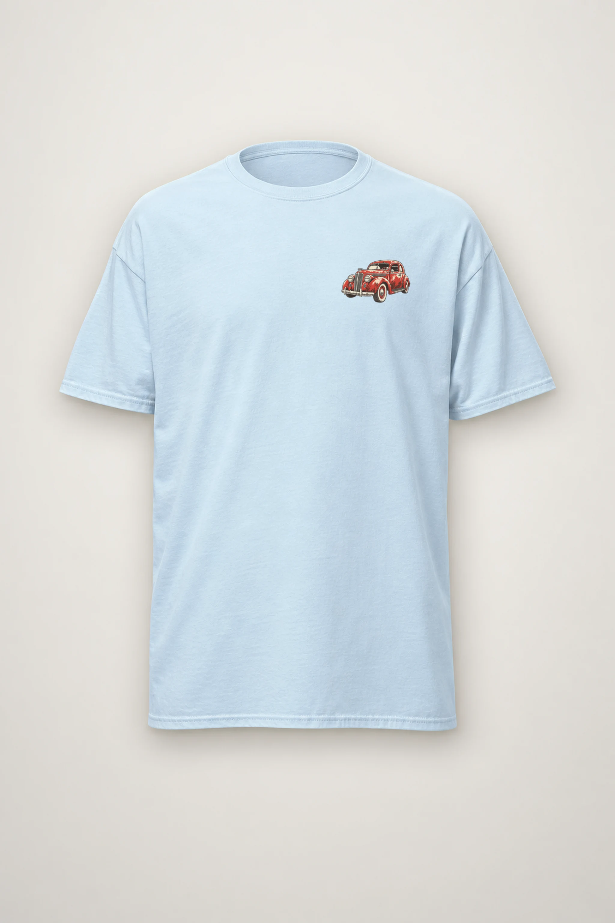 "Weathered Red Cruiser" Heavyweight Unisex Crewneck T-shirt