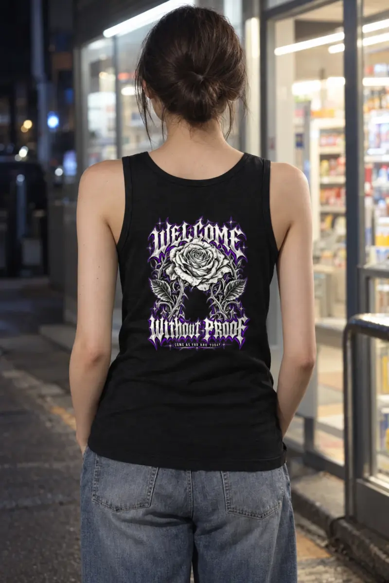 “Welcome Without Proof” Unisex Jersey Tank