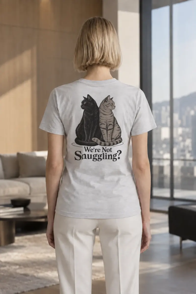 "We're Not Snuggling?" Heavyweight Unisex Crewneck T-shirt | Gildan 5000