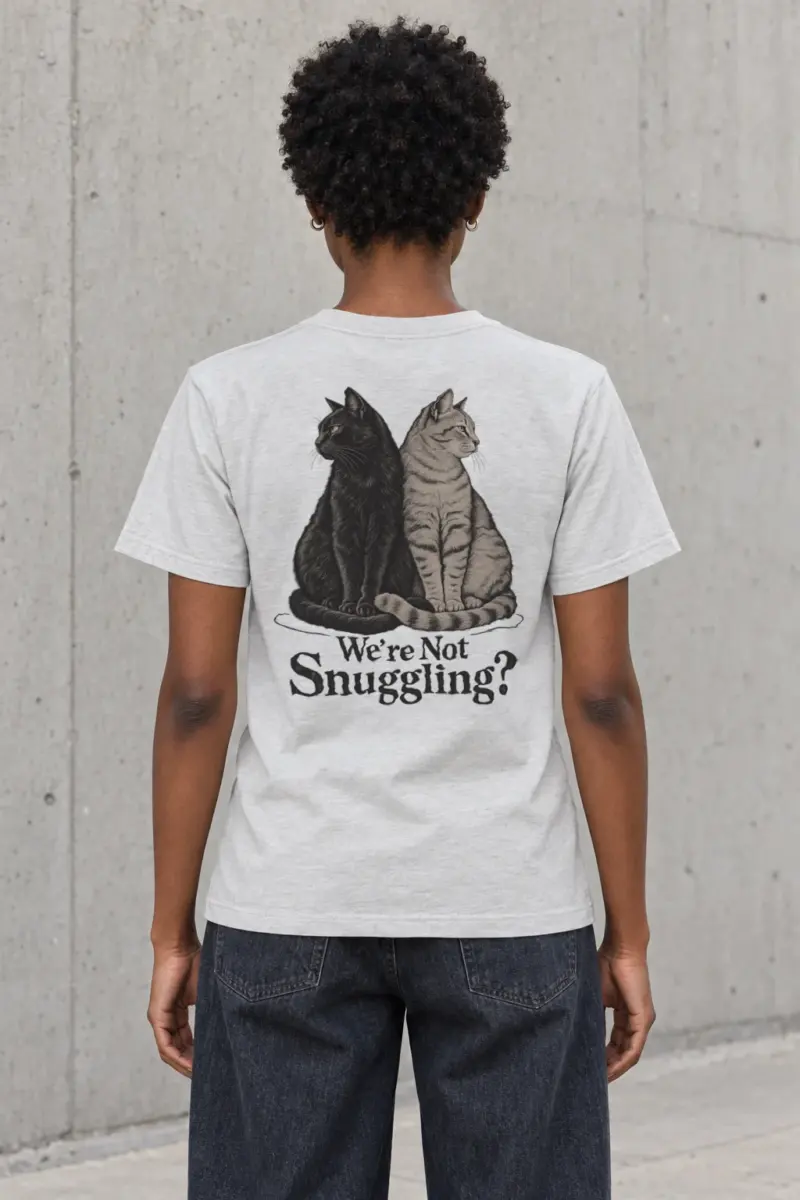 "We're Not Snuggling?" Heavyweight Unisex Crewneck T-shirt | Gildan 5000