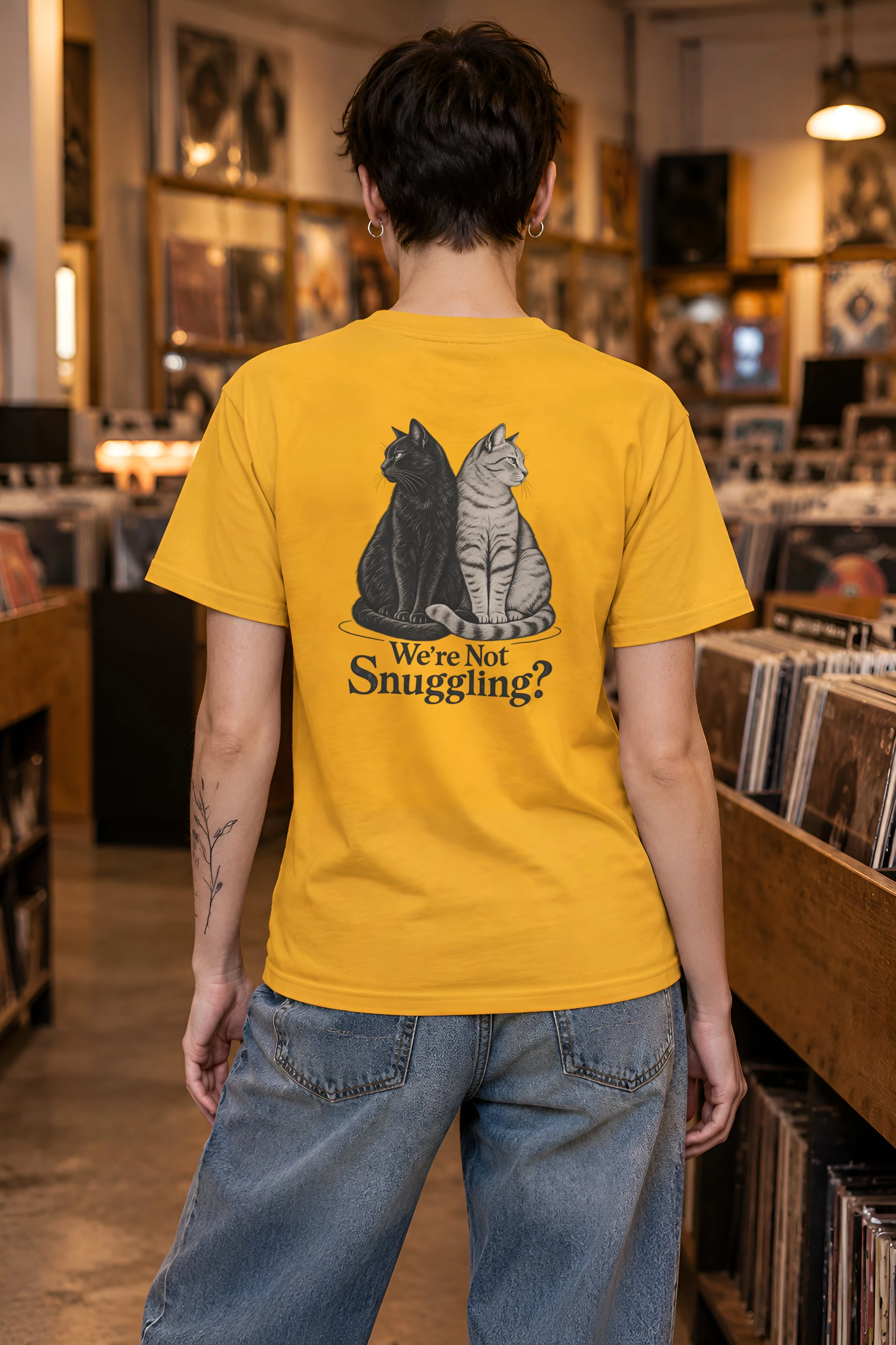 "We're Not Snuggling?" Heavyweight Unisex Crewneck T-shirt