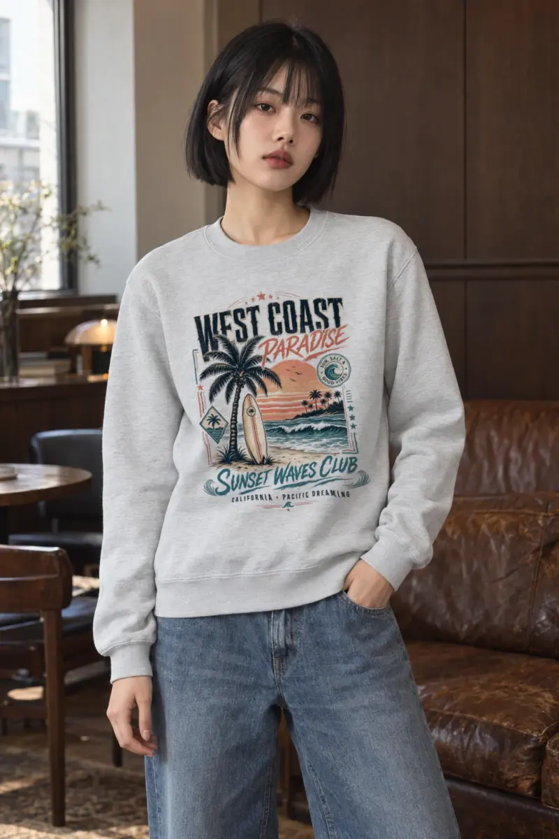 "West Coast Paradise" Heavy Blend Unisex Crewneck Sweatshirt