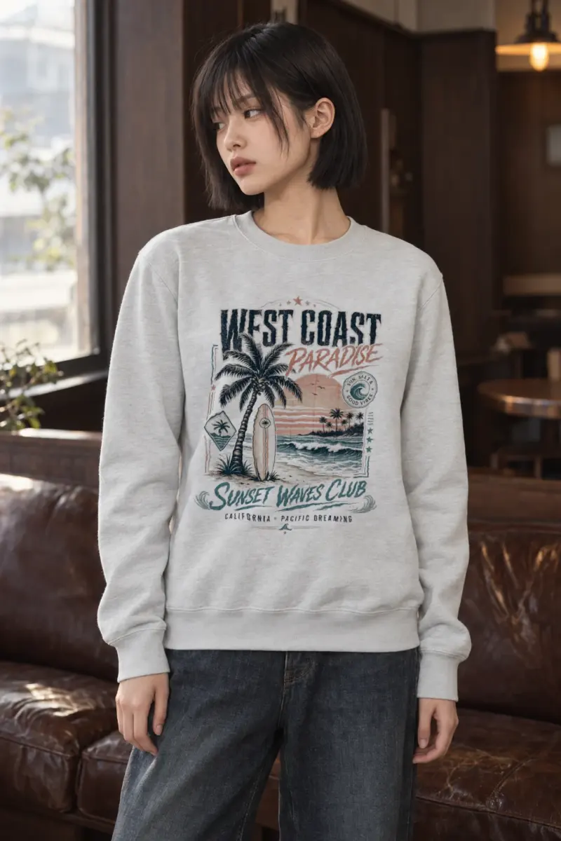 "West Coast Paradise" Heavy Blend Unisex Crewneck Sweatshirt