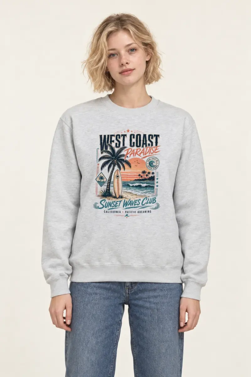 "West Coast Paradise" Heavy Blend Unisex Crewneck Sweatshirt