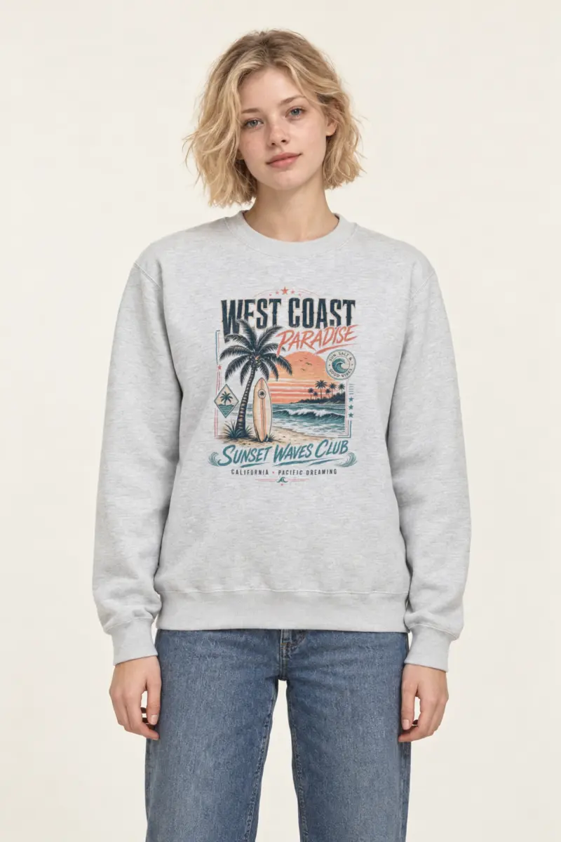 "West Coast Paradise" Heavy Blend Unisex Crewneck Sweatshirt