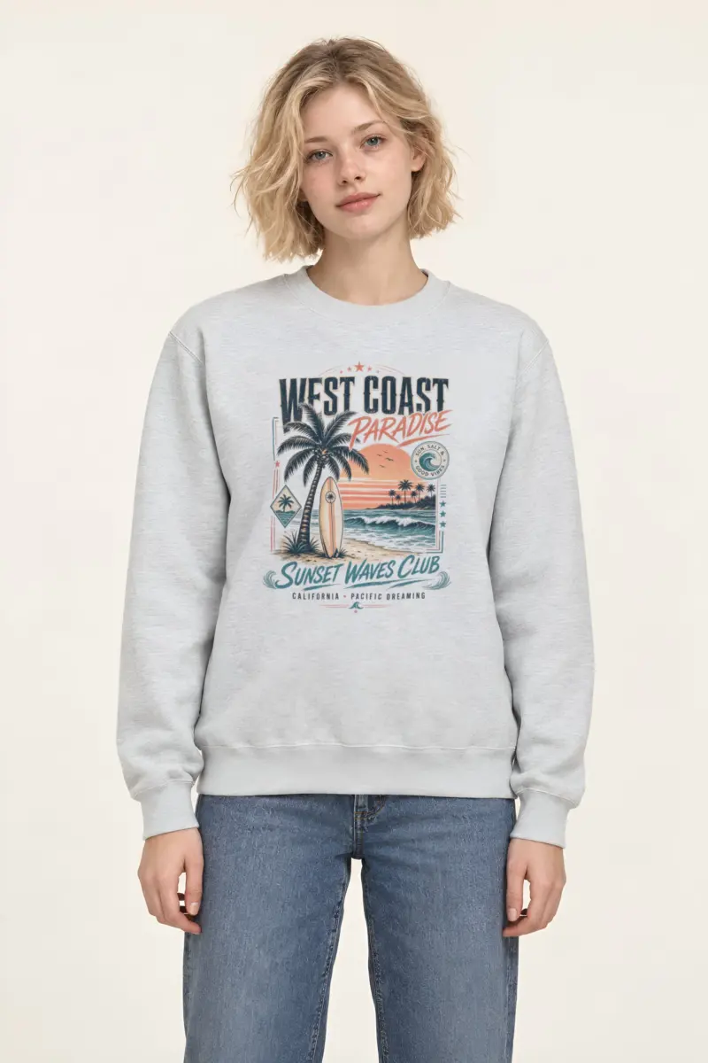 "West Coast Paradise" Heavy Blend Unisex Crewneck Sweatshirt