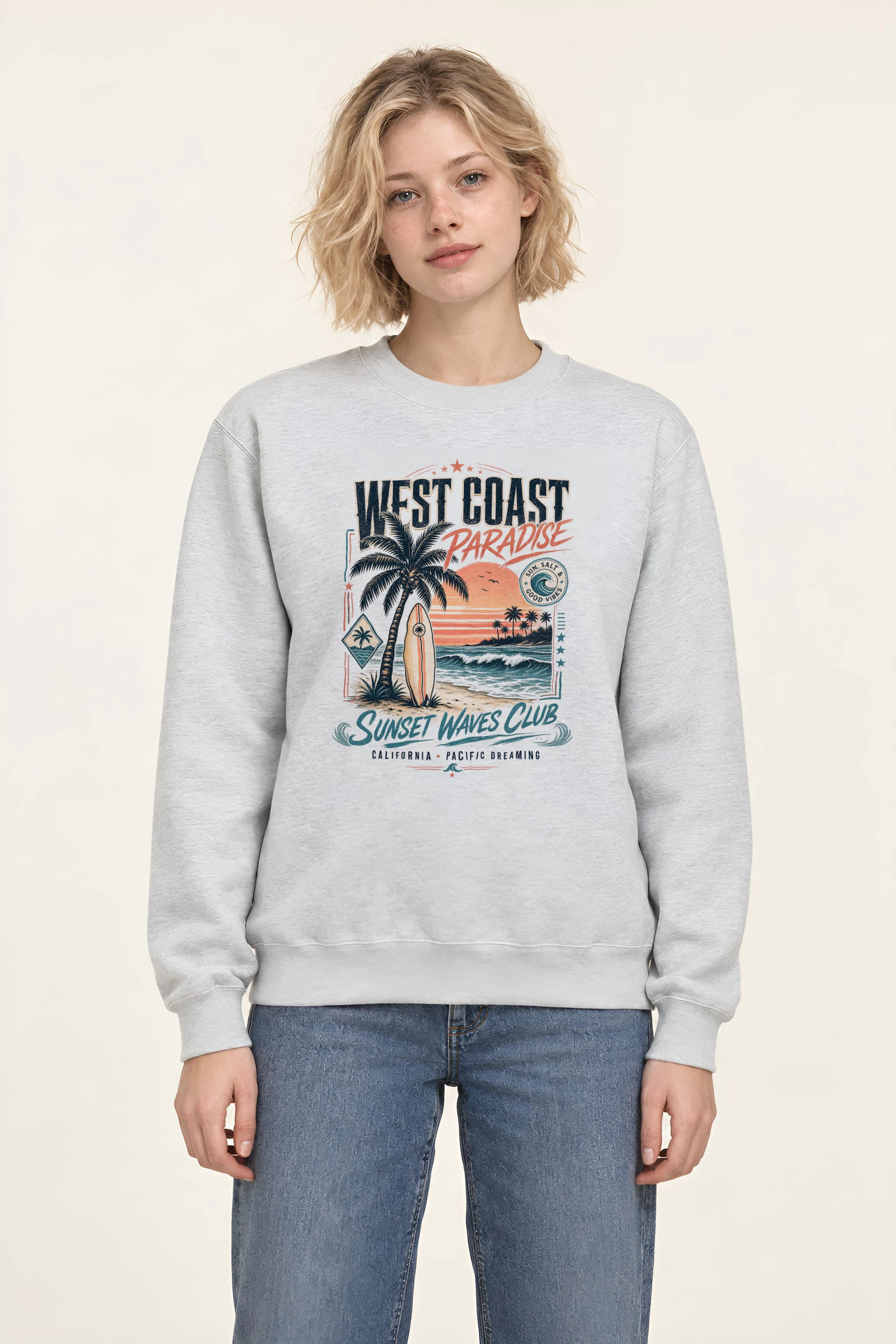 "West Coast Paradise" Heavy Blend Unisex Crewneck Sweatshirt