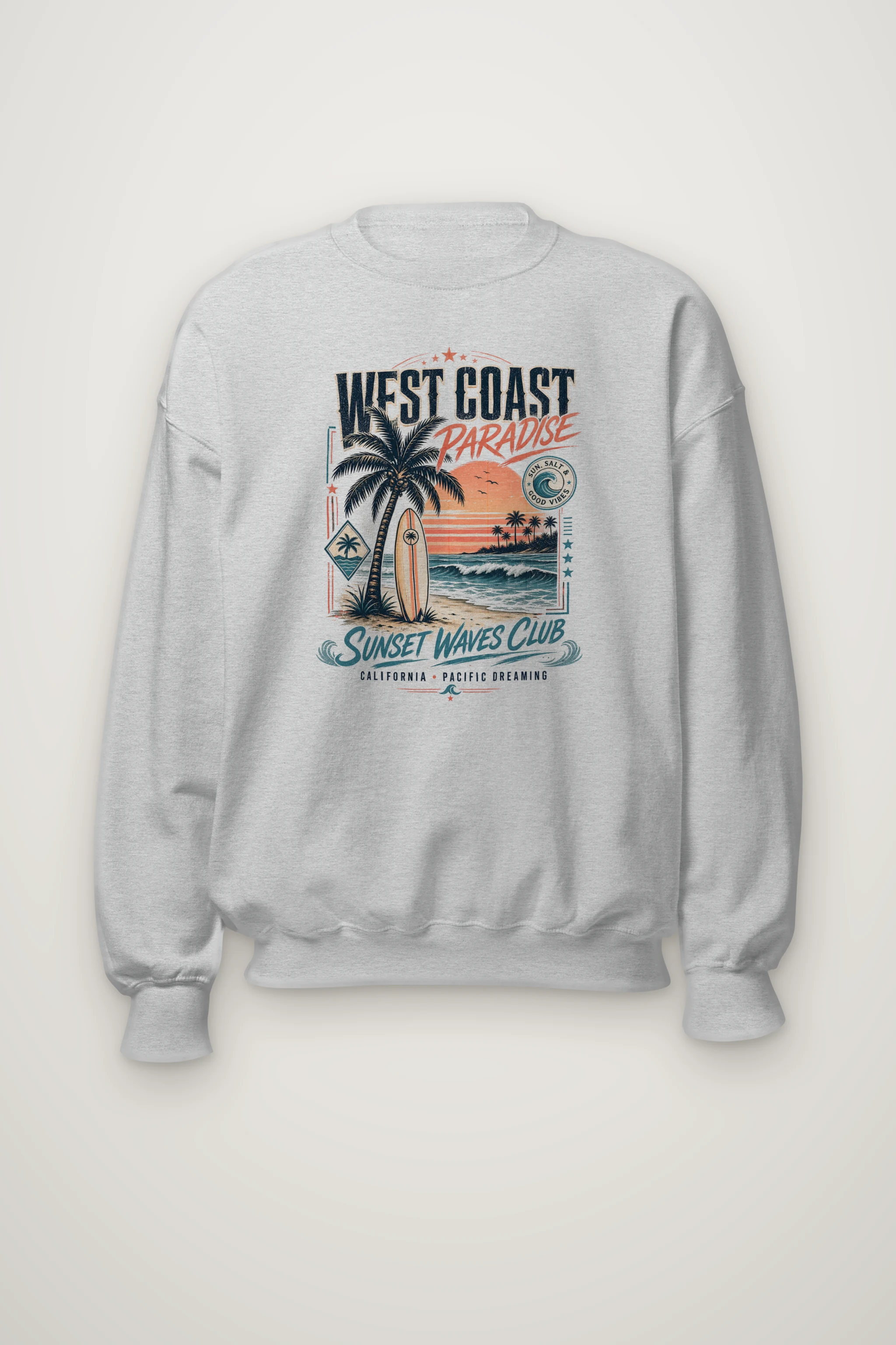 "West Coast Paradise" Heavy Blend Unisex Crewneck Sweatshirt