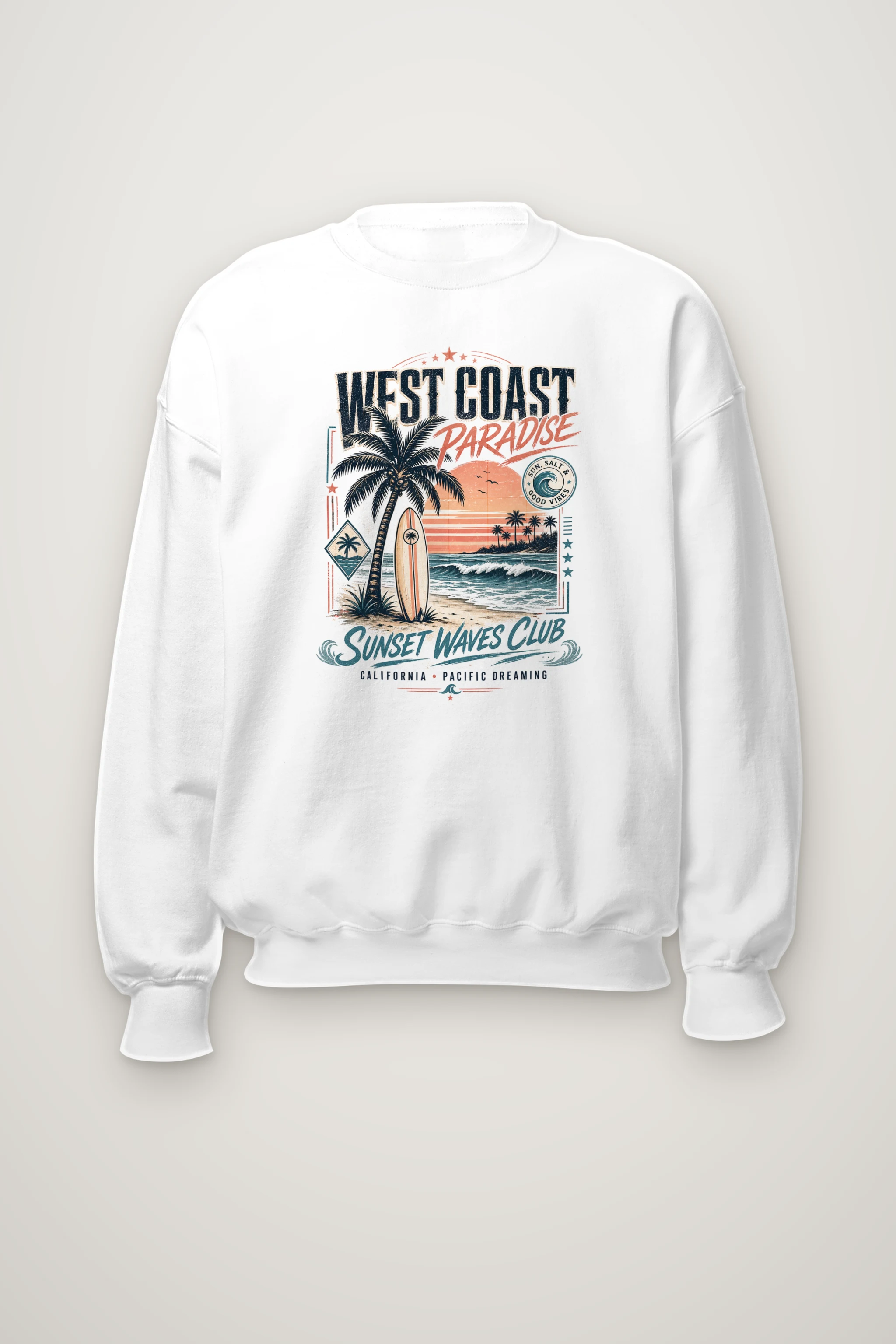 "West Coast Paradise" Heavy Blend Unisex Crewneck Sweatshirt