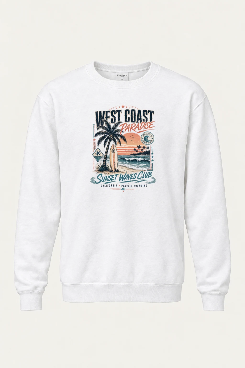 "West Coast Paradise" Heavy Blend Unisex Crewneck Sweatshirt | Gildan 18000