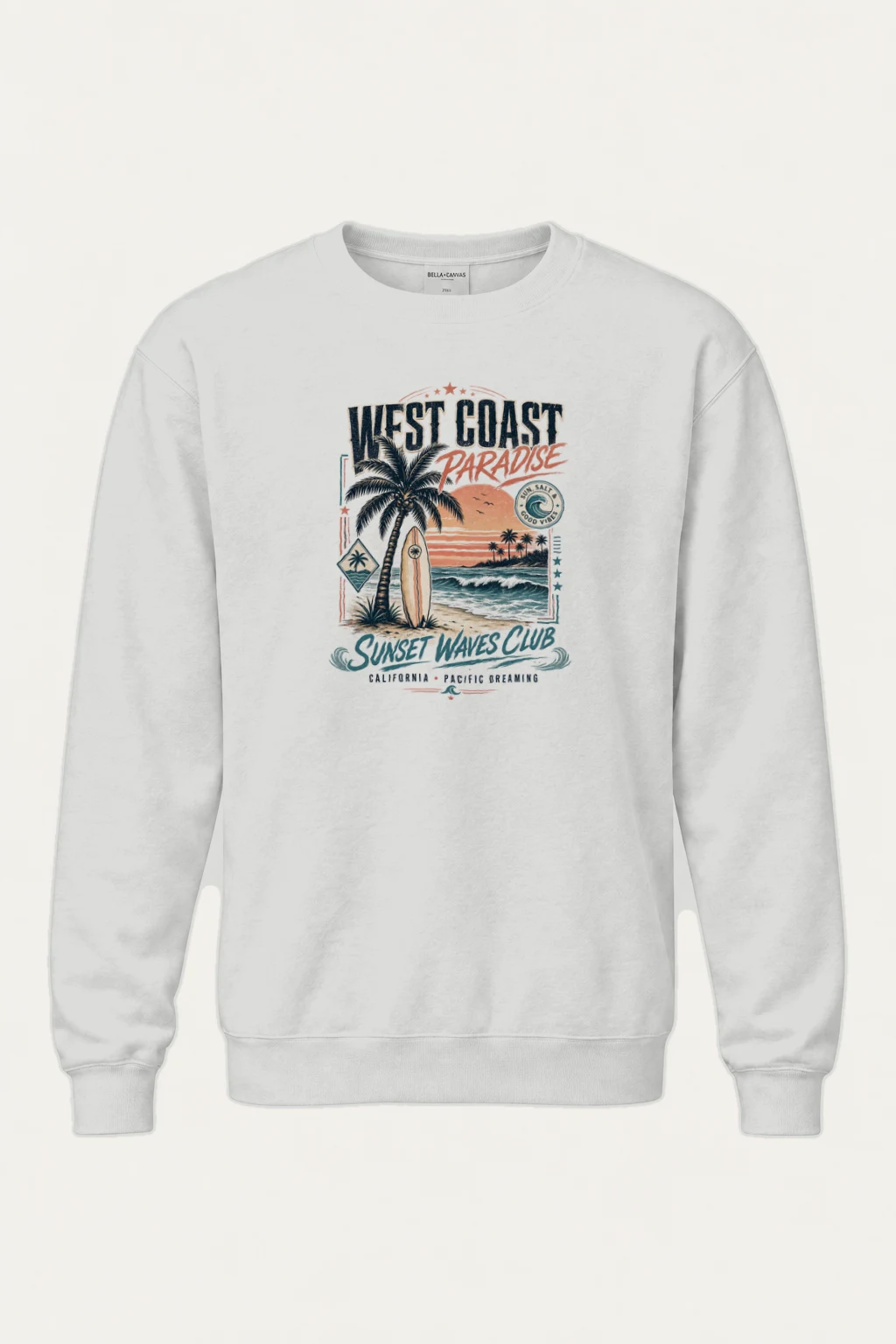 "West Coast Paradise" Heavy Blend Unisex Crewneck Sweatshirt | Gildan 18000