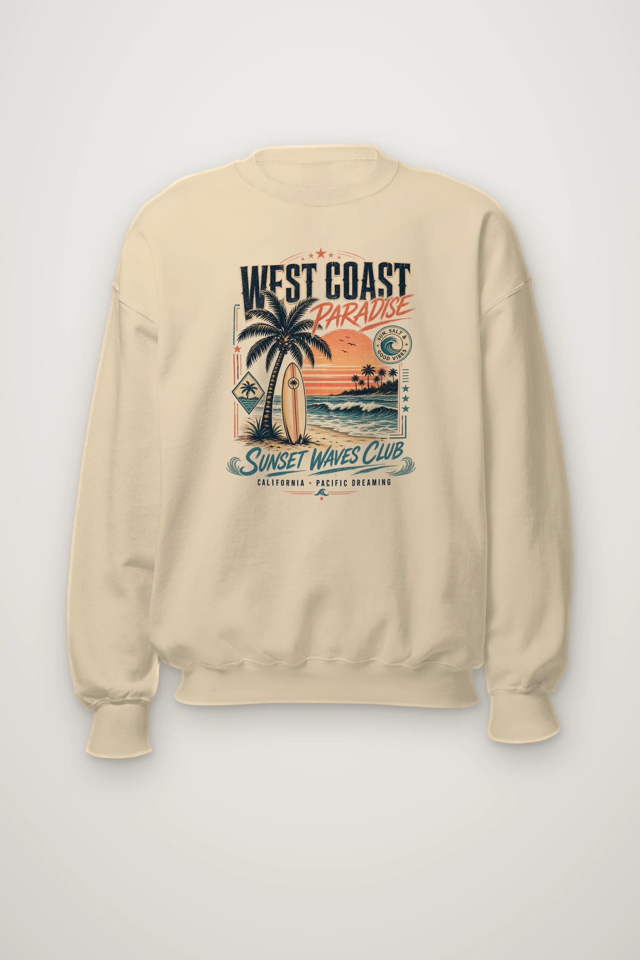 "West Coast Paradise" Heavy Blend Unisex Crewneck Sweatshirt