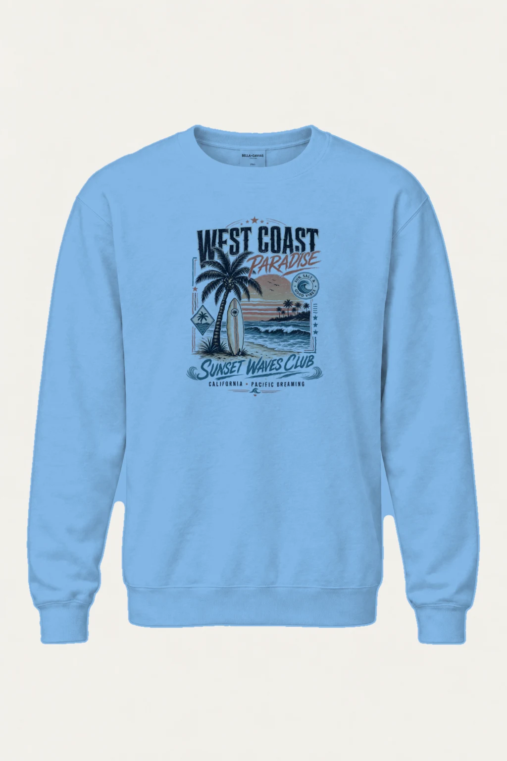 "West Coast Paradise" Heavy Blend Unisex Crewneck Sweatshirt | Gildan 18000