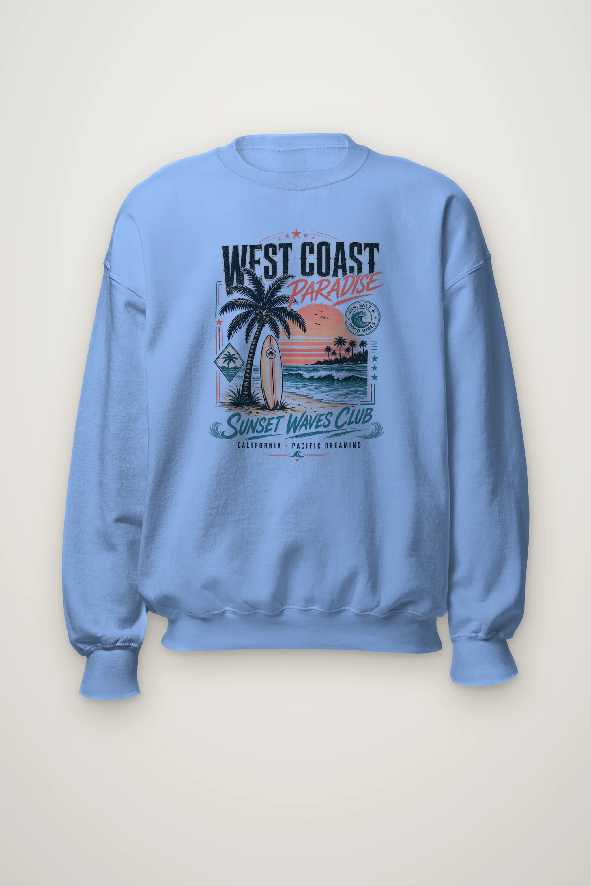 "West Coast Paradise" Heavy Blend Unisex Crewneck Sweatshirt
