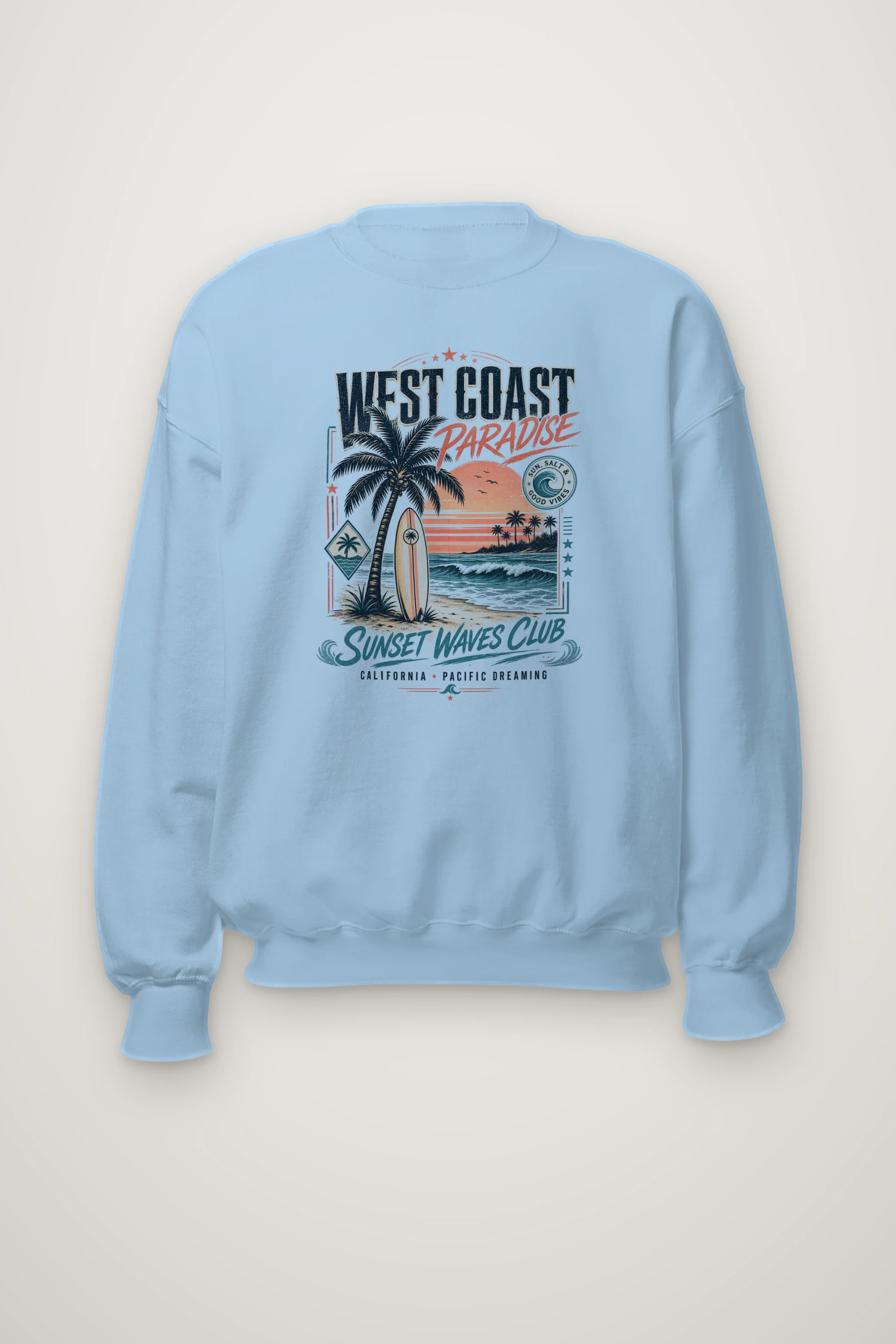 "West Coast Paradise" Heavy Blend Unisex Crewneck Sweatshirt