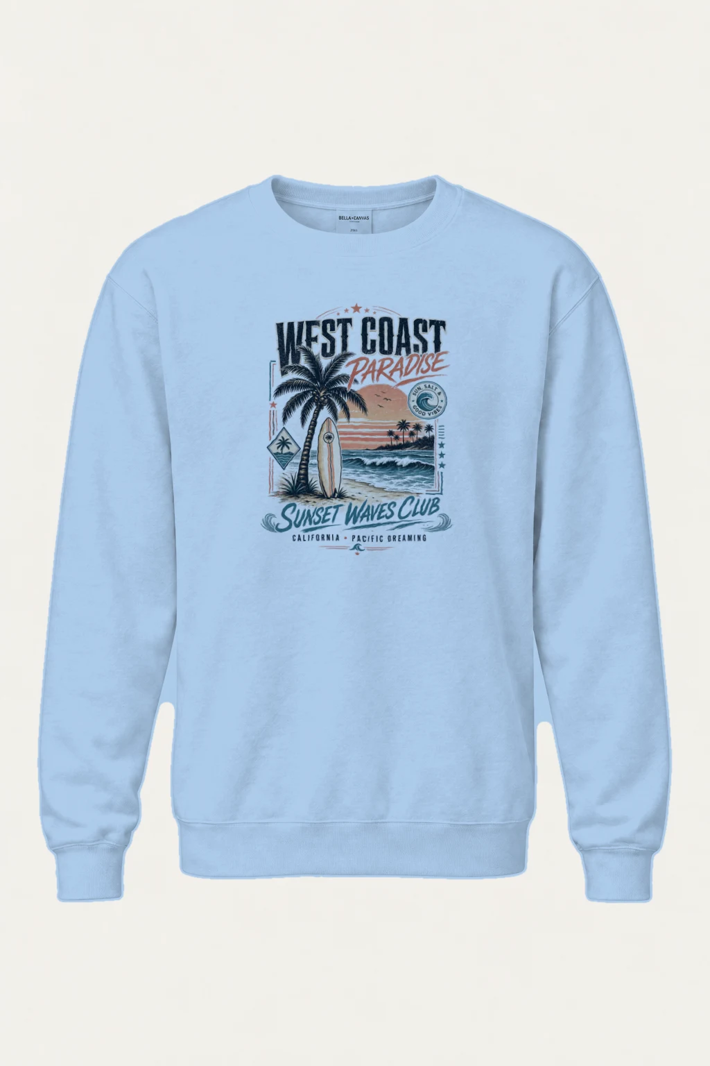 "West Coast Paradise" Heavy Blend Unisex Crewneck Sweatshirt | Gildan 18000