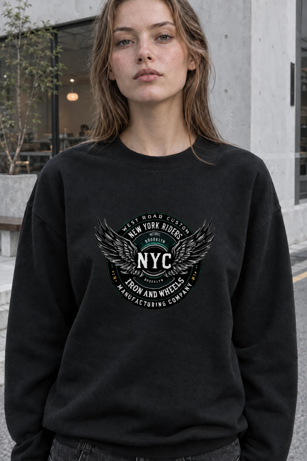 "West Road Riders" Heavy Blend Unisex Crewneck Sweatshirt | Gildan 18000